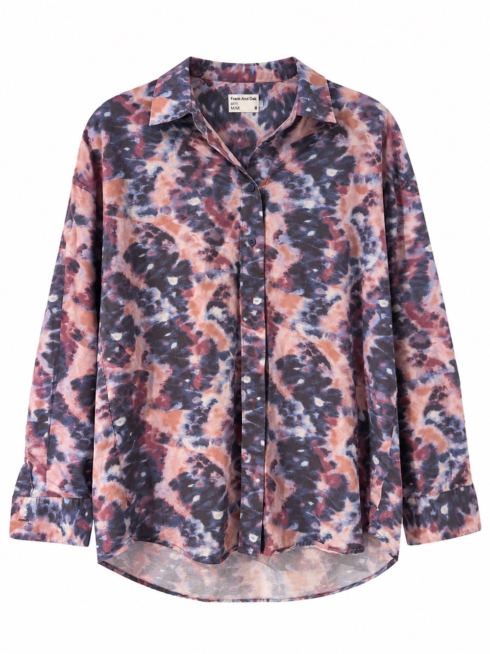 Women's Pink Tie-Dye Button-Up Shirt
